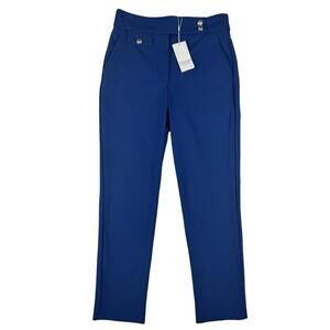Veronica Beard Renzo High-Rise Cropped Slim Trouser Pants Blue Size US 2